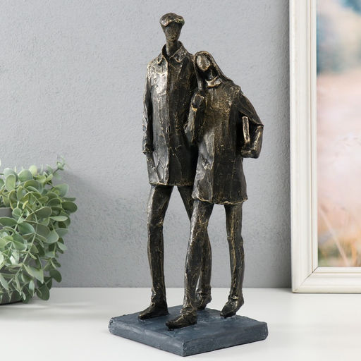 Фигурка полистоун Молодая пара, под металл, 13.4?11.8?34 см