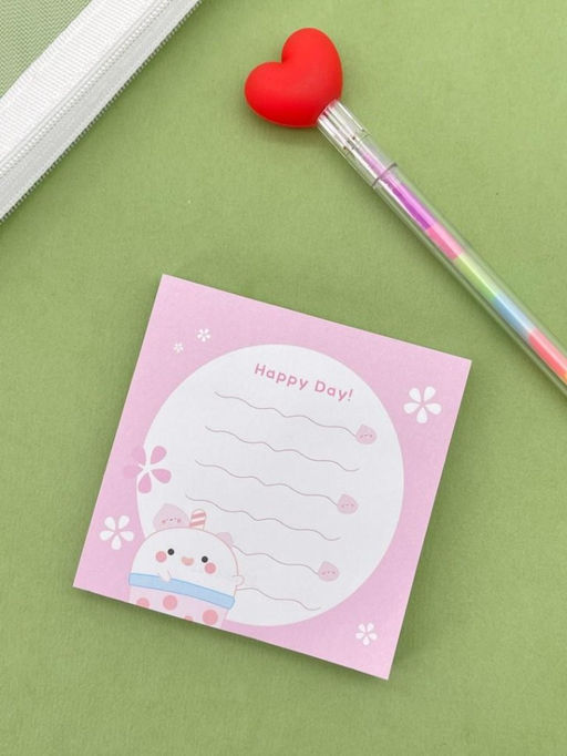 Блок стикер для записей "Happy day", pink