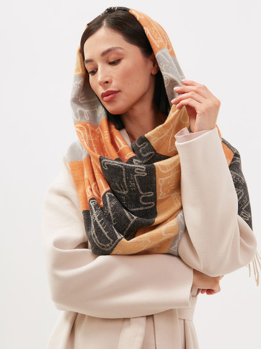 В составе шерсть! теплый двусторонний палантин - Tantino фото 4