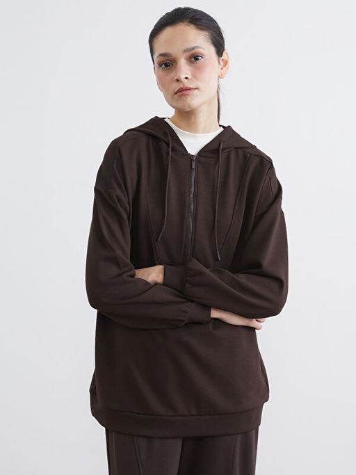 Kap??onlu Oversize Kad?n Sweatshirt Tunik