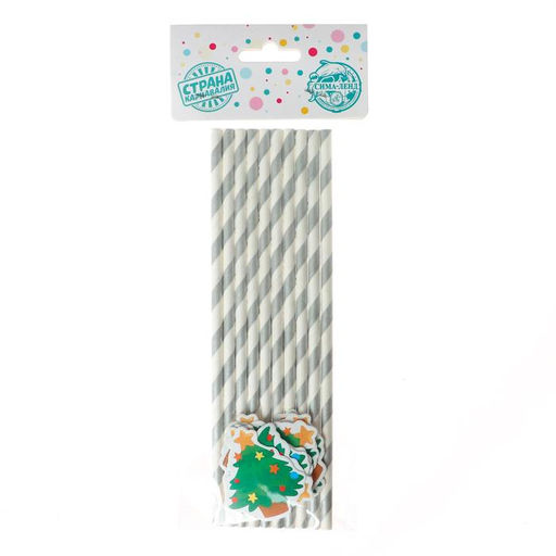 Трубочки для коктейля Ёлочка, 250 мл, набор 10 шт. - Страна карнавалия фото 3