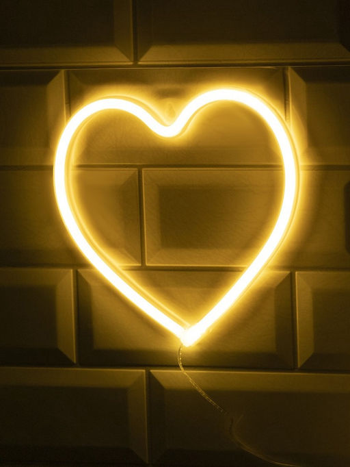 Неоновая вывеска Сердце 20?20 см, батарейки ААх3 (не в комплекте), USB, свечение тёплое белое - Luazon lighting фото 7