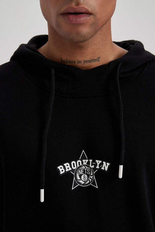 DeFactoFit Толстовка свободного покроя с капюшоном NBA Brooklyn Nets  фото 8