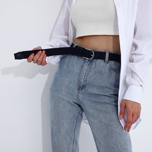 Ремень женский, ширина 3,5 см, пряжка металл, цвет тёмно-синий - Simaland фото 4