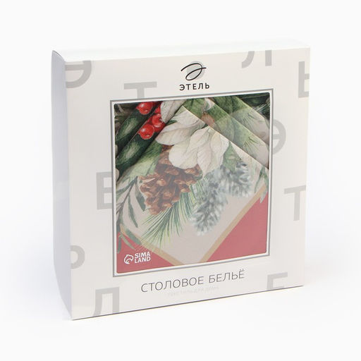Набор новогодний «Этель. Рождественский венок»: скатерть 110×150 см, с ВГМО, салфетки 40×40 см, 4 шт.