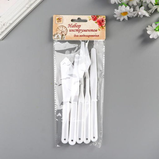 Набор инструментов для моделирования (набор 5 предметов) пластик 24х9,5 см - Арт узор фото 4