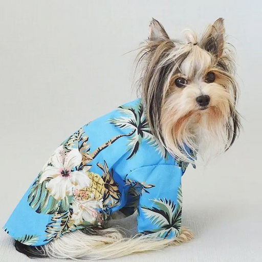 Рубашка для собак и кошек малых и средних пород "СТИЛЬНЫЙ БРО", принт пальмы, размер S