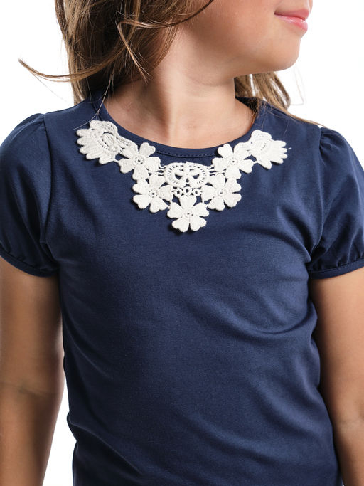 Футболка для девочки	 UD 0677 cиний - Mini maxi фото 2