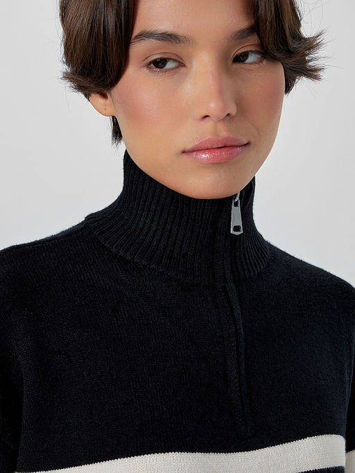 Джемпер женский черный в полоску - Mark formelle фото 4