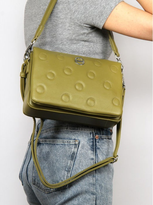 Сумка женская искусственная кожа Marrivina-22027, 3отд, плечевой ремень, зеленый SALE 262613 - Adelia фото 10