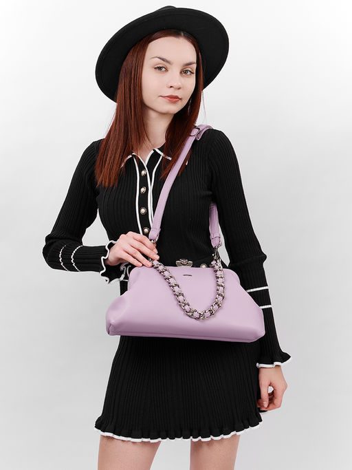 LACCOMA сумка Паола-Л815-фиалковый эко кожа хлопок фото 7