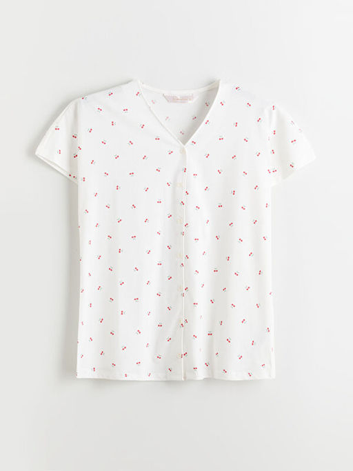 V Yaka Desenli Hamile Pijama Tak?m?