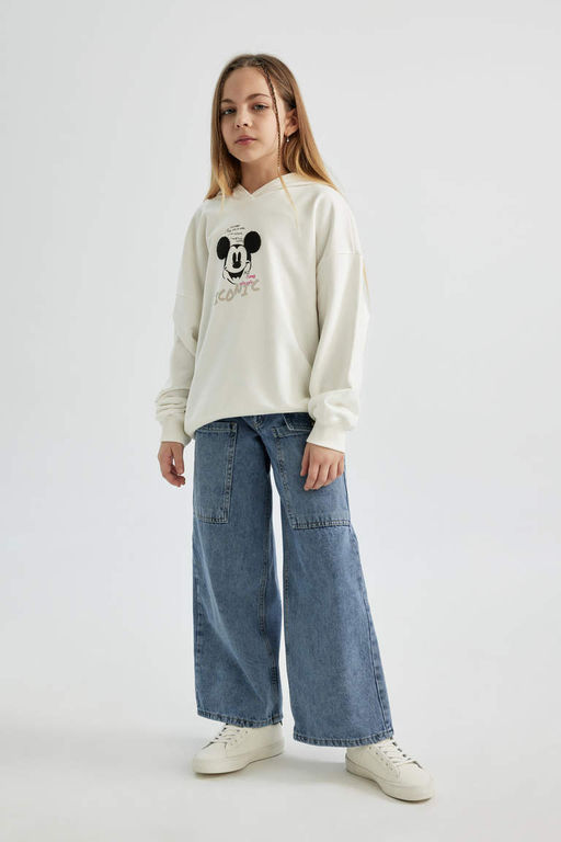 Толстовка с капюшоном для девочек Disney Mickey & Minnie Relax Fit - Defacto фото 5