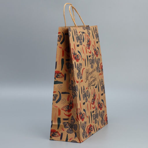 Цена за 2 шт. Пакет подарочный крафтовый, упаковка, Вдохновляй, L 31?40?11.5 см