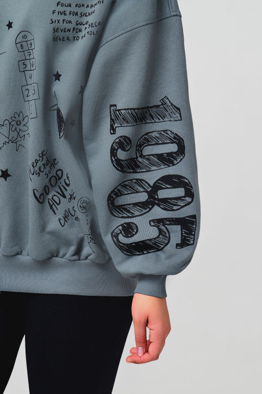 Арт. 15132/1 Свитшот женский оверсайз 46-52 (4 шт) Цвет:темно-серый - Калинка фото 6