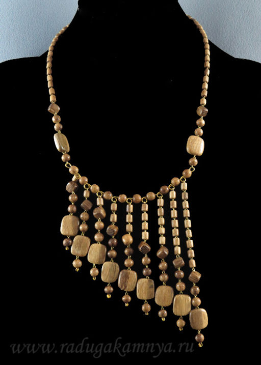 Украшения из дерева - Колье, 55см