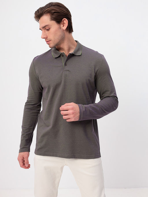 Джемпер мужской с воротником поло GREG G155V-PH24-OZ4 (зеленый)  фото 2