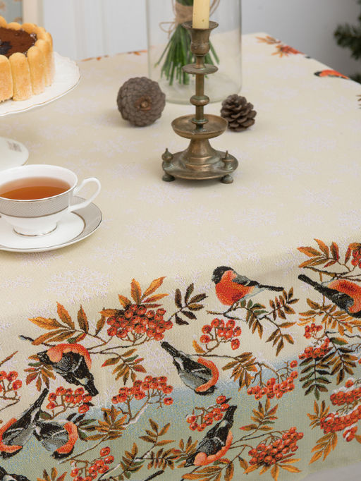 Ветка рябины - гобеленовая скатерть 140х180 - Гобеленглавснаб фото 2