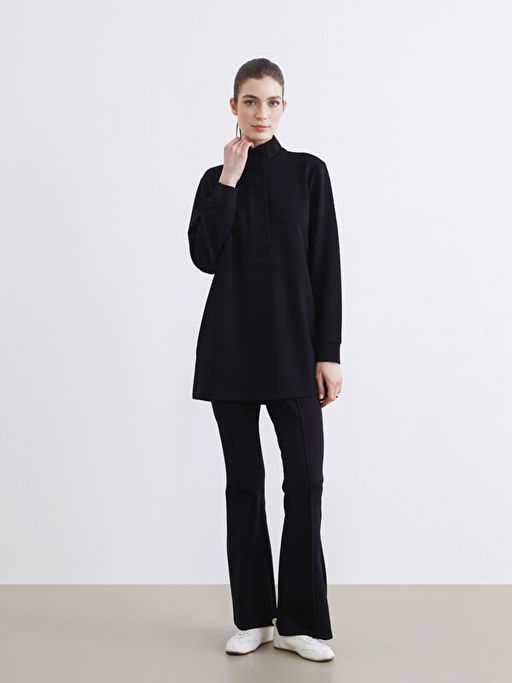 Dik Yaka Soft Touch Kad?n Sweatshirt Tunik