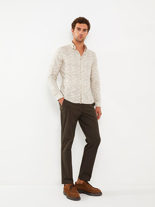 Dar Kal?p Gabardin Erkek Chino Pantolon