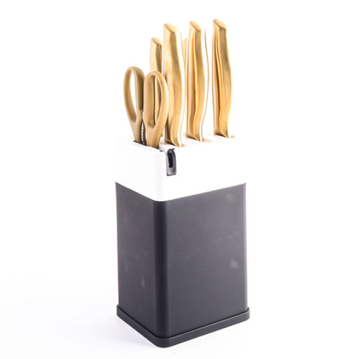 40611 Набор кухонных ножей нерж/ст + подставка пластик 7пр MB (х12)