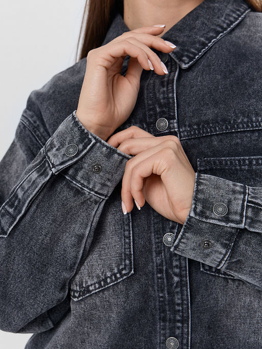 Жакет женский джинсовый серый - Mark formelle фото 6