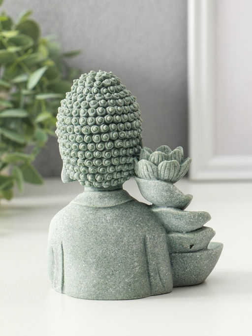 Подставка под благовония песчаник "Будда и фонтан с лотосом" 7х10,5х13 см