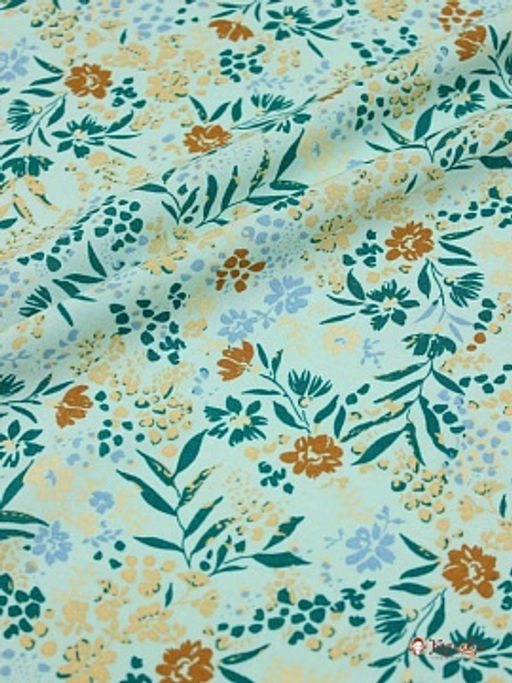 Штапель Премиум Цветочная зарисовка цв.бледная мята, ш.1.43м, вискоза-100%, 120гр/м.кв - Купава фото 6