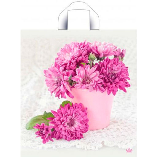 Пакет с петлевой ручкой 36x40+5 37мкм Тико ПНД (Хризантемы) ПТЛ55232 упак/50шт. /АРТПЛАСТ/