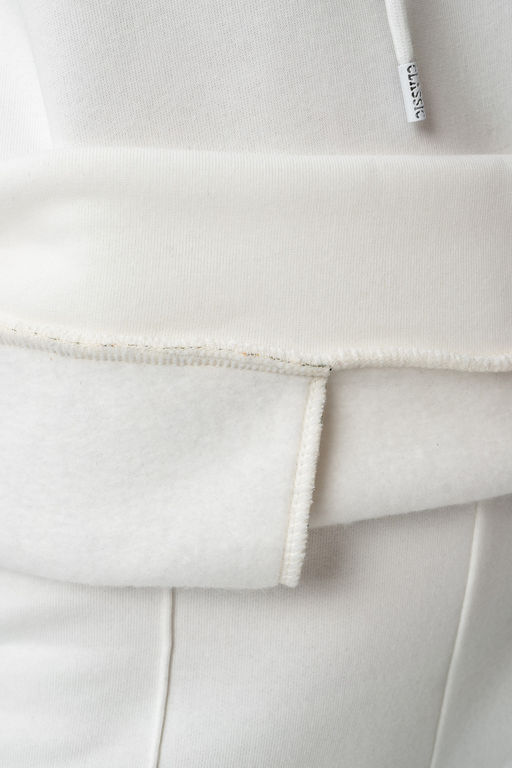 Свитшот из мягкого хлопкового футера с начёсом, молочный - Solo mio фото 8