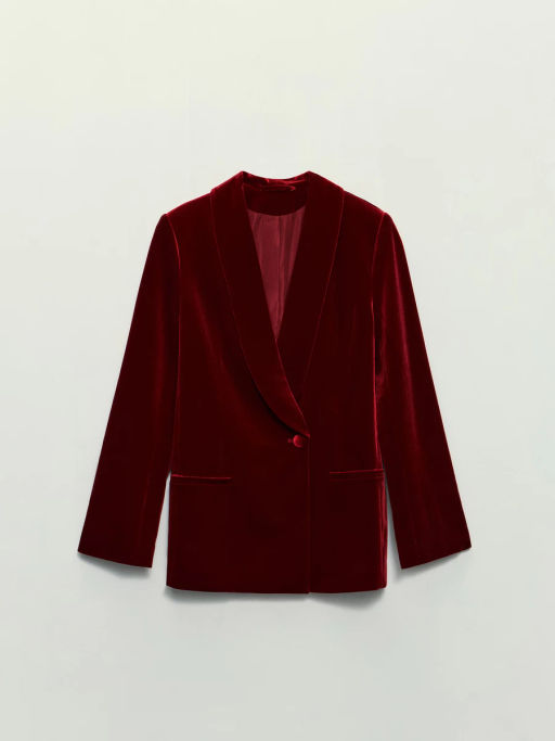 Однобортный жакет из бархата / Zarina