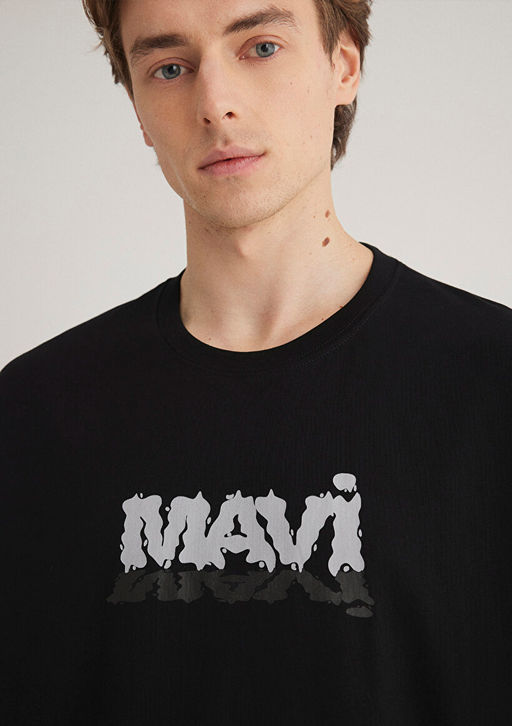 Mavi Logo Bask?l? Siyah Tisort  фото 6