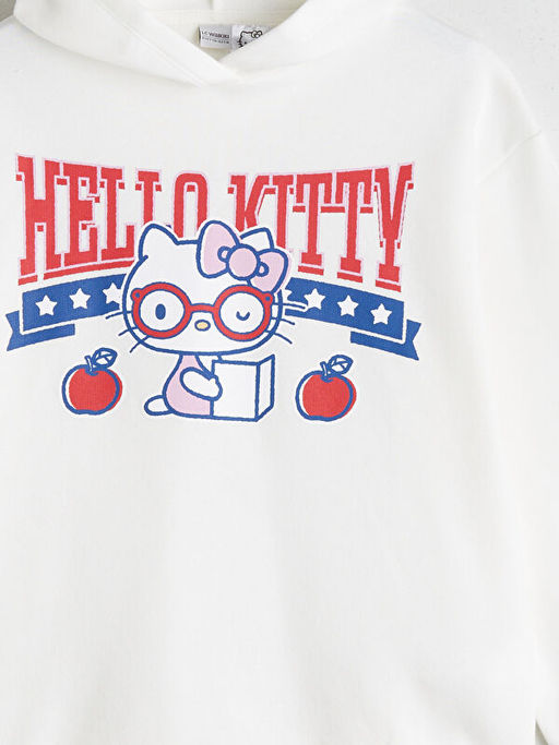 Kap??onlu Hello Kitty Bask?l? K?z ?ocuk Sweatshirt