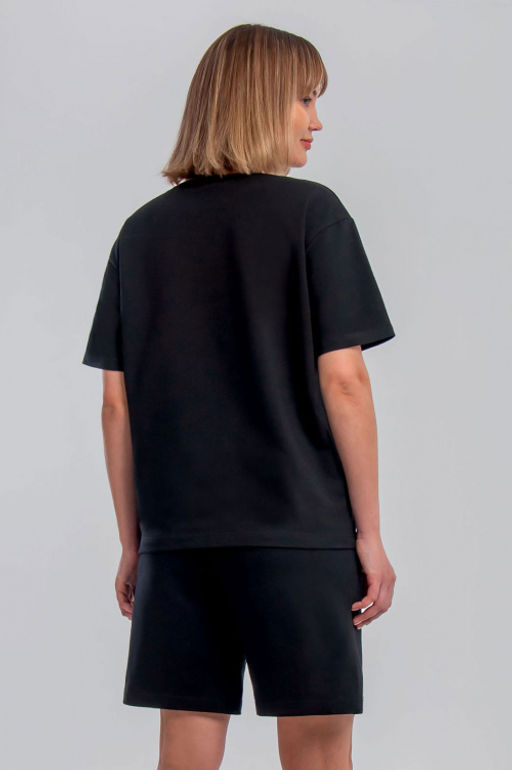 Арт. 2369 Костюм женский с шортами 42-50 (5 шт) Цвет:верх-черный,низ-черный - Калинка фото 4