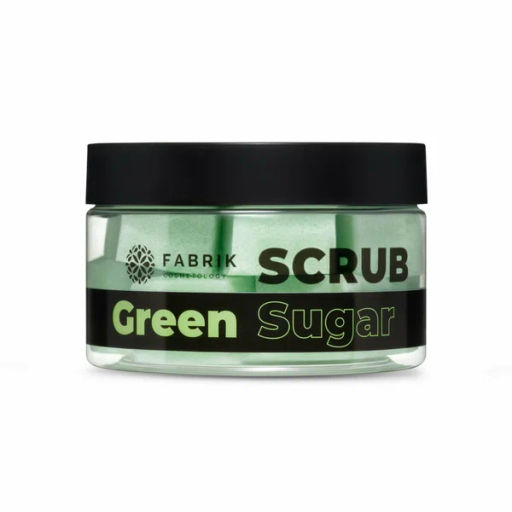FABRIK Cosm. Скраб-"кубики" Сахарный д/тела Sugar Green Scrub 200гр банка срок 03.2026
