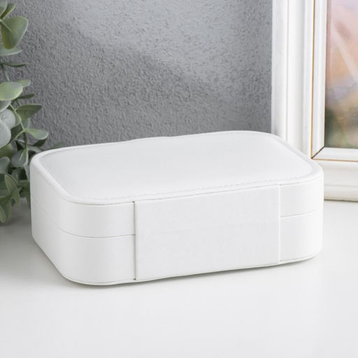 Шкатулка кожзам для украшений "Матовая гладь" белая 16х11х5 см