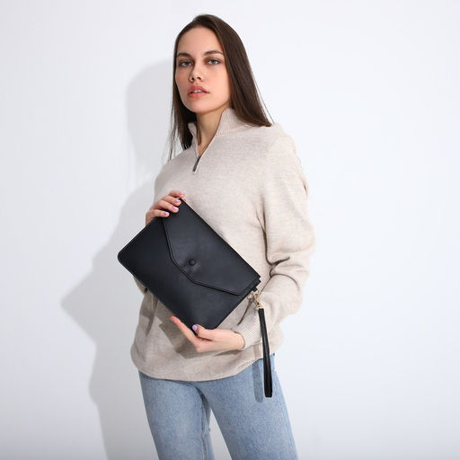 Сумка-клатч на магните, ремешок на запястье, цвет чёрный - Simaland фото 7