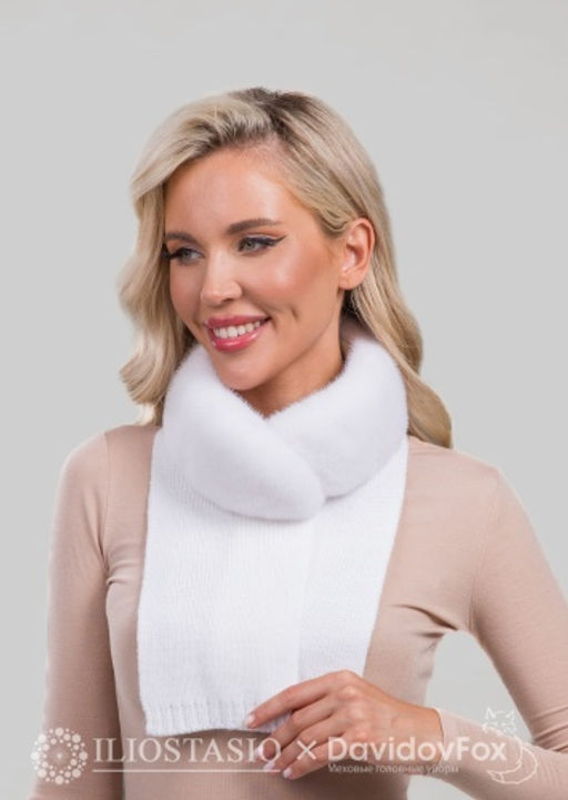 Шарф-воротник экомех белый