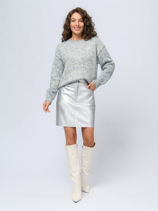 Джемпер серого цвета с длинными рукавами - 1001dress фото 2