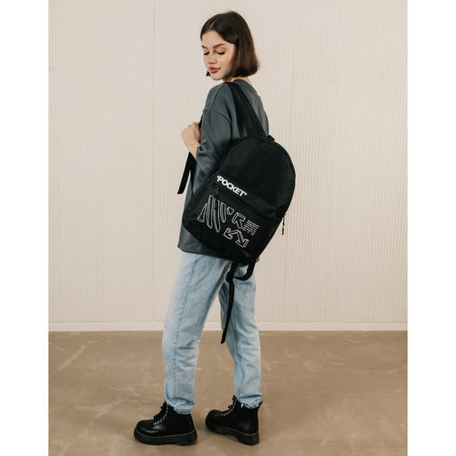 Рюкзак молодёжный Black, 29х12х37, отд на молнии, н/карман, чёрный - Nazamok фото 9