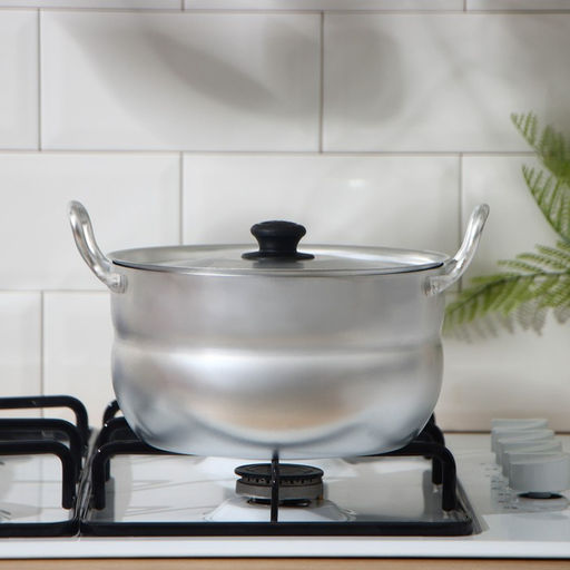 Цена за 4 шт. Кастрюля, 3 л, d=20 см, с крышкой, штампованный алюминий, серебристая