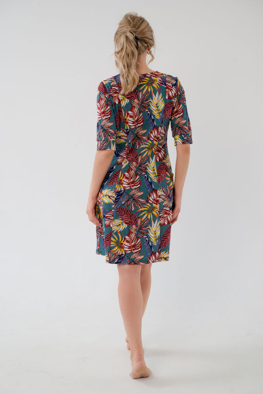 Халат женский из кулирки Любовь осенние листья