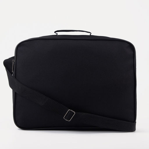 Сумка мужская на молниях Luris, длинный ремень, чёрная