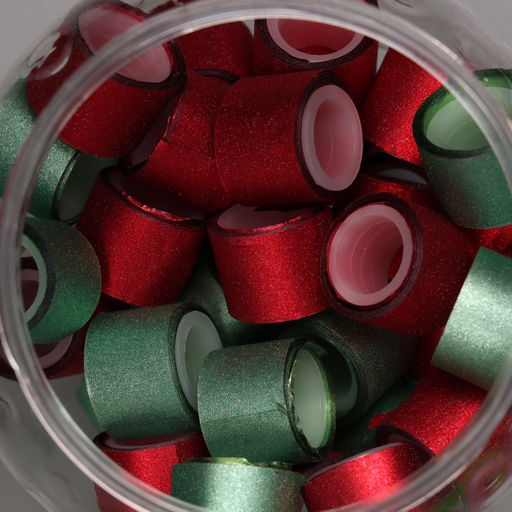 Клейкая лента пластик в банке «Глори. Красный, зелёный», набор 40 шт., 1.2 см, дл.0.9 м, 7×7×9 см