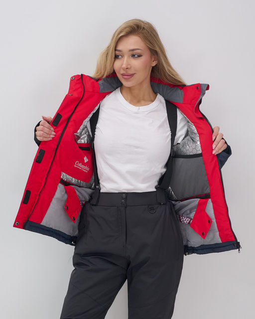 Горнолыжный костюм женский зимний красного цвета 0005Kr - Mtforce фото 10