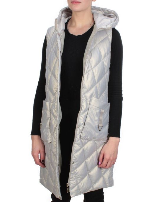 899 LIGHT GREY Жилет женский демисезонный (150 гр. синтепон) - Фабричный китай фото 6