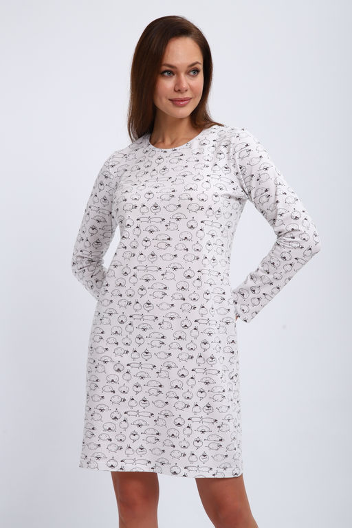 Ночная сорочка длинный рукав из кулирки Соня овечки