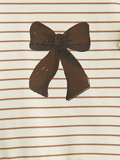 Bisiklet Yaka Bask?l? K?z Bebek Sweatshirt