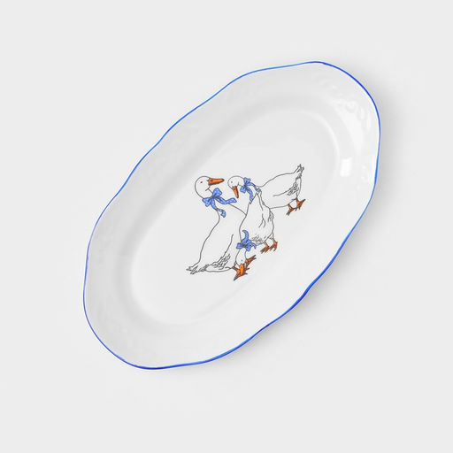 Сервиз столовый Добрушский завод «Гуси», 48 предметов, фарфор, белый