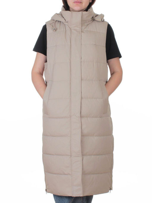 817 BEIGE Жилет утепленный зимний женский (150 гр. холлофайбер)